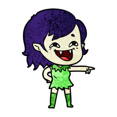cartoon laughing vampire girl