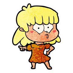cartoon whistling girl
