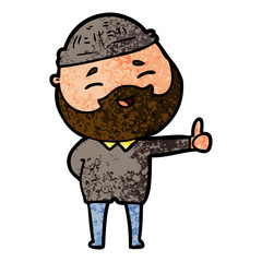 cartoon happy bearded man