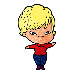 cartoon happy woman
