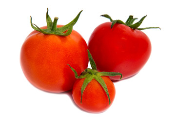 red tomatoes isolated on white background