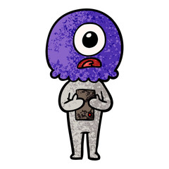 cartoon cyclops alien spaceman