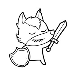 friendly cartoon wolf