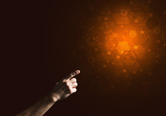 Concept digital connection on dark background