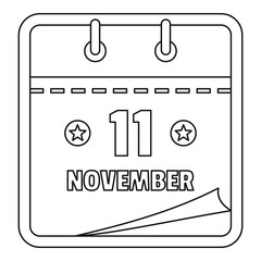November calendar icon. Outline illustration of november calendar vector icon for web