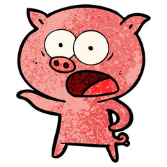 cartoon pig shouting