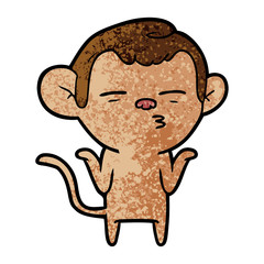 cartoon suspicious monkey