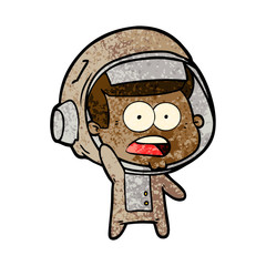 cartoon surprised astronaut
