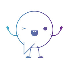 animated kawaii circular dialogue speech with tail in degraded blue to purple color contour
