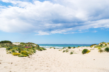 Platamona beach under a huge clouds