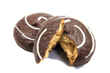 chocolate cookie isolated on a white background