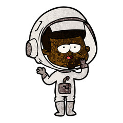 cartoon tired astronaut