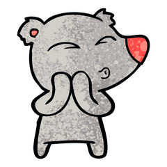 cartoon whistling bear