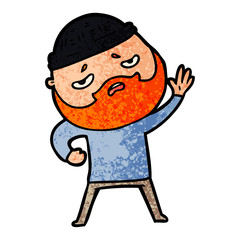 cartoon worried man with beard