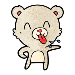 rude cartoon polar bear sticking out tongue