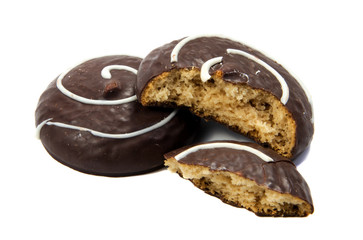 chocolate cookie isolated on a white background