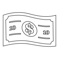 Dollar bill icon. Outline illustration of dollar bill vector icon for web