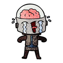 cartoon crying robot