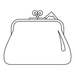 Small wallet icon. Outline illustration of small wallet vector icon for web