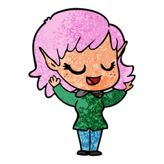 happy cartoon elf girl