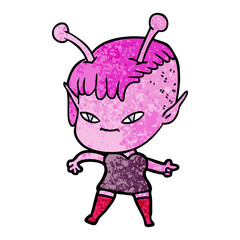 cute cartoon alien girl