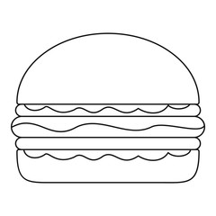 Burger icon. Outline illustration of burger vector icon for web