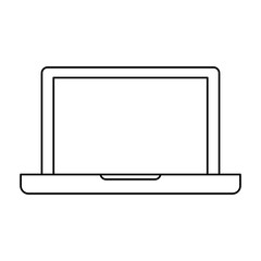 laptop computer icon in monochrome silhouette