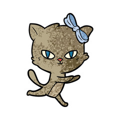 cute cartoon cat running