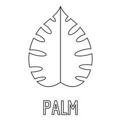 Palm leaf icon. Outline illustration of palm leaf vector icon for web
