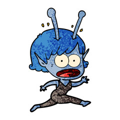 cartoon shocked alien girl