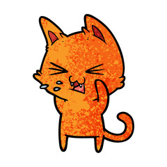 cartoon cat hissing