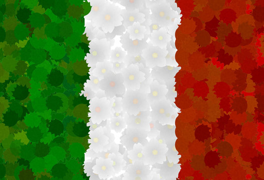 Italian Flag with natural motives