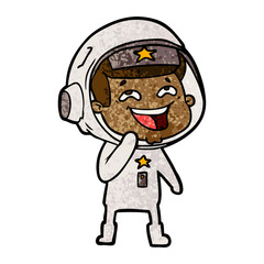 cartoon laughing astronaut