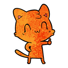 cartoon happy cat