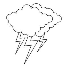 Lightning icon. Outline illustration of lightning vector icon for web