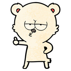 bored polar bear cartoon giving thumbs up sign
