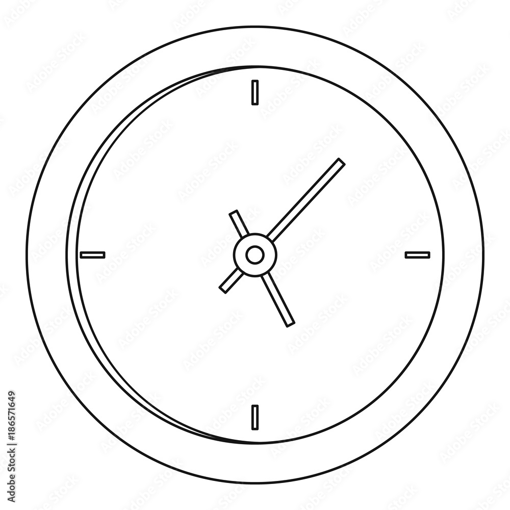 Aufkleber hanging clock icon. outline illustration of hanging clock vector icon for web