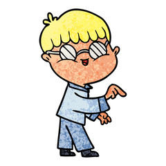 cartoon boy wearing spectacles