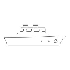 Longboat icon. Outline illustration of longboat vector icon for web