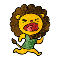 cartoon lion running