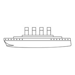 Titanic icon. Outline illustration of titanic vector icon for web