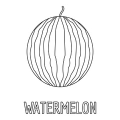 Watermelon icon. Outline illustration of watermelon vector icon for web