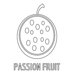 Passion fruit icon. Outline illustration of passion fruit vector icon for web