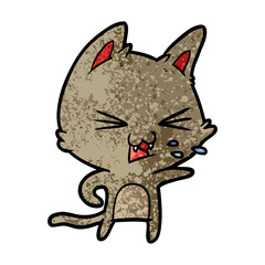 cartoon cat hissing