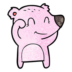 tired smiling bear cartoon