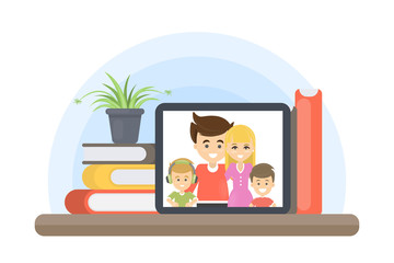 Family photo at home.