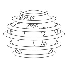 World icon. Outline illustration of world vector icon for web