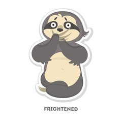Frightened sloth sticker