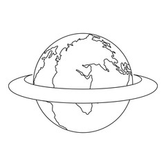 Around the earth icon. Outline illustration of around the earth vector icon for web