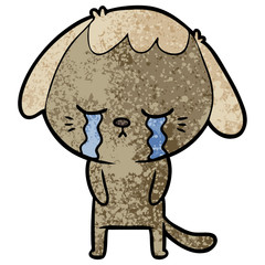 cute puppy crying cartoon